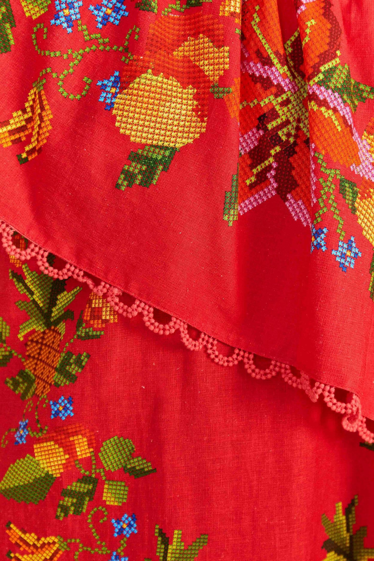Farm Rio Red Tropical Romance Mini Dress