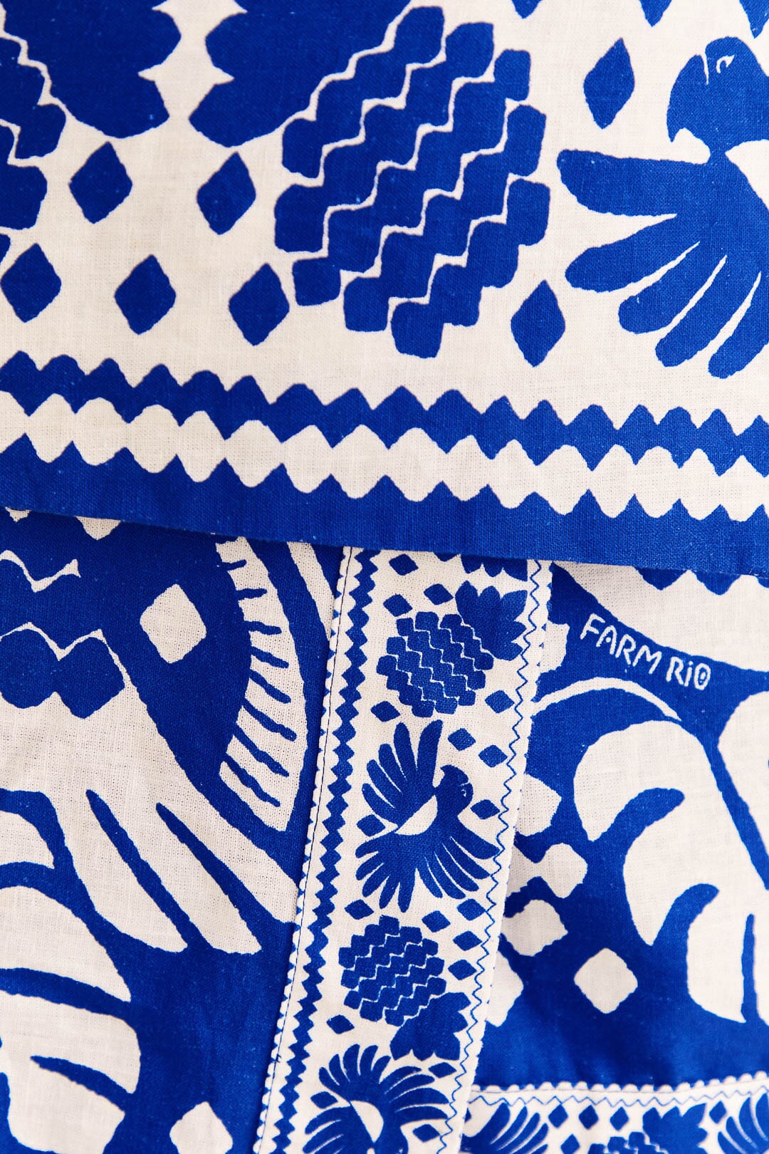 Farm Rio Navy Blue Jungle Scarf Mini Skirt