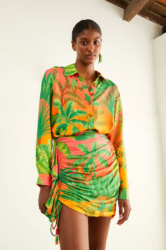 Farm Rio Sunrise Scenario Lenzing™ Ecovero™ Viscose Mini Skirt