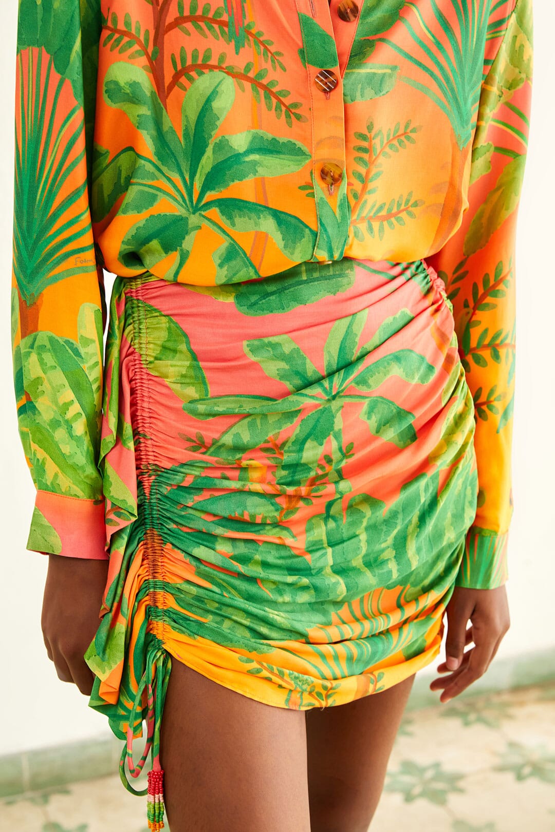 Farm Rio Sunrise Scenario Lenzing™ Ecovero™ Viscose Mini Skirt