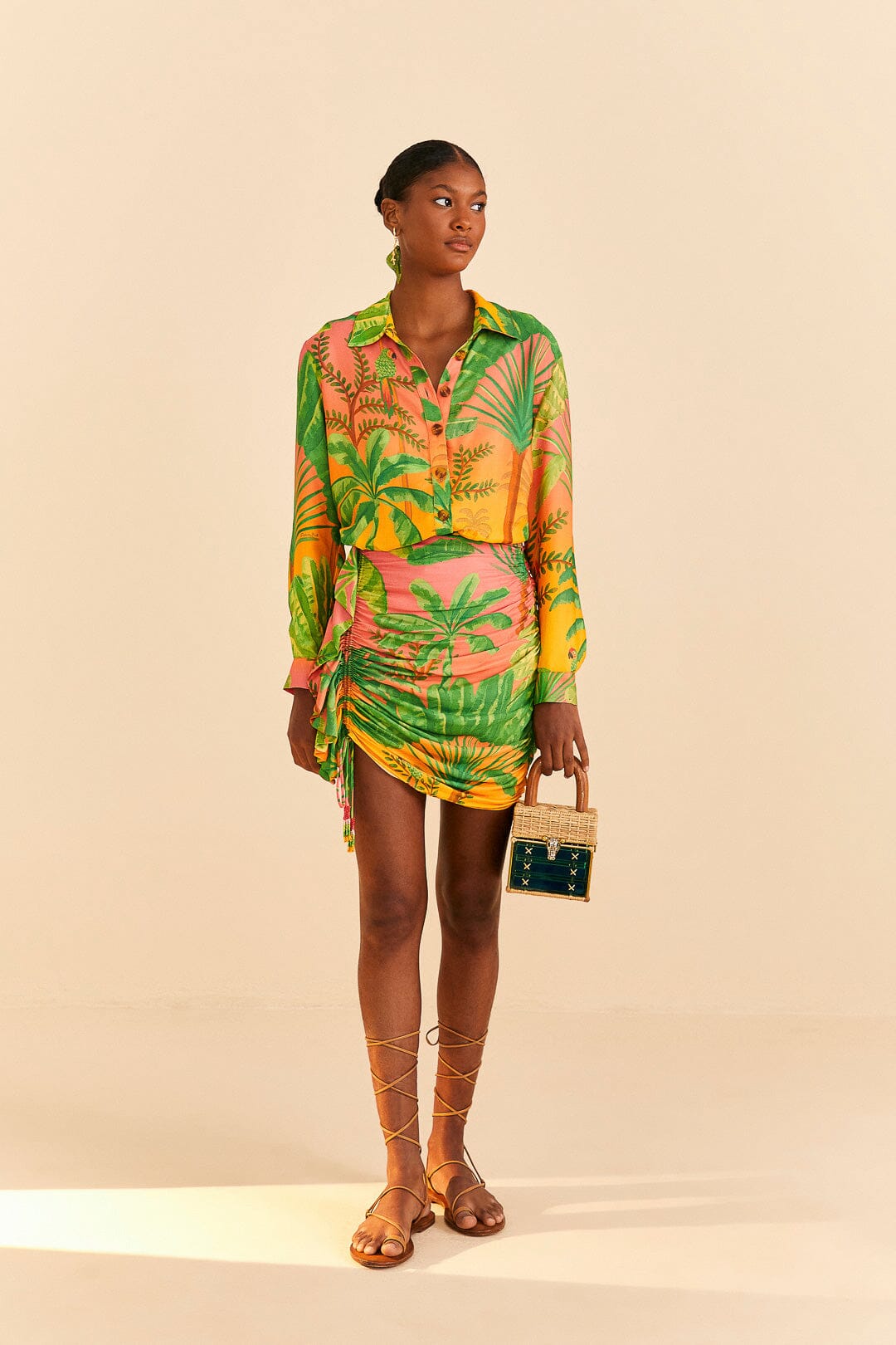 Farm Rio Sunrise Scenario Lenzing™ Ecovero™ Viscose Mini Skirt