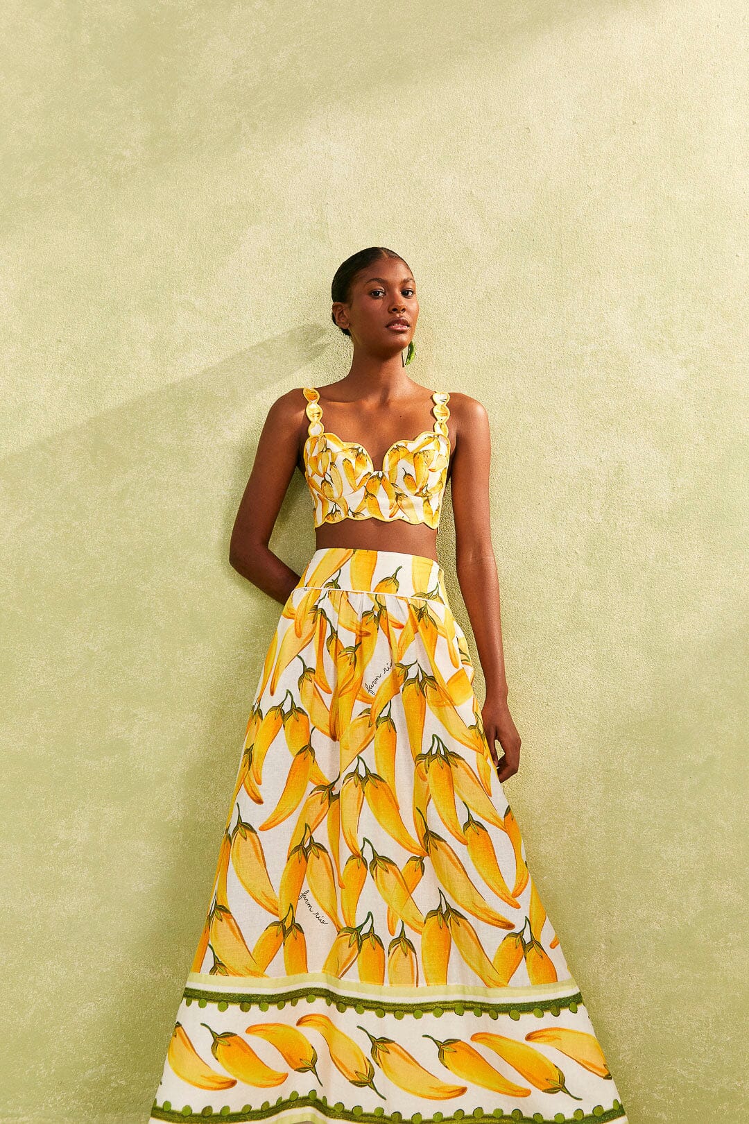 Farm Rio Off-White Peppers Maxi Skirt