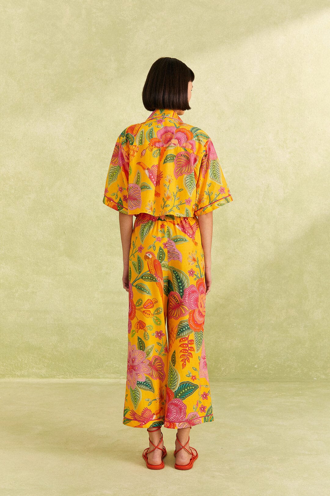 Farm Rio Yellow Macaw Bloom Shirt