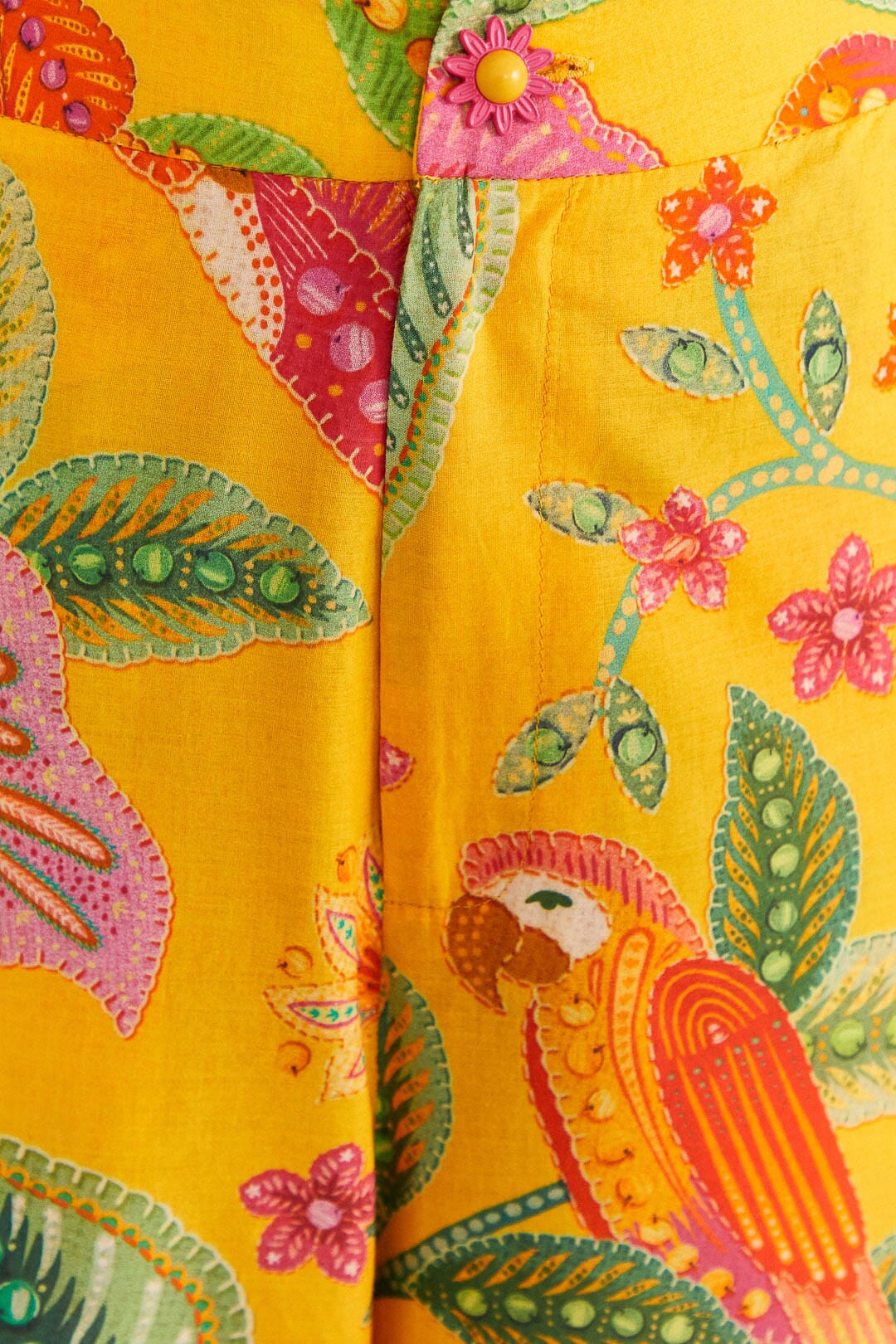 Farm Rio Yellow Macaw Bloom Pants