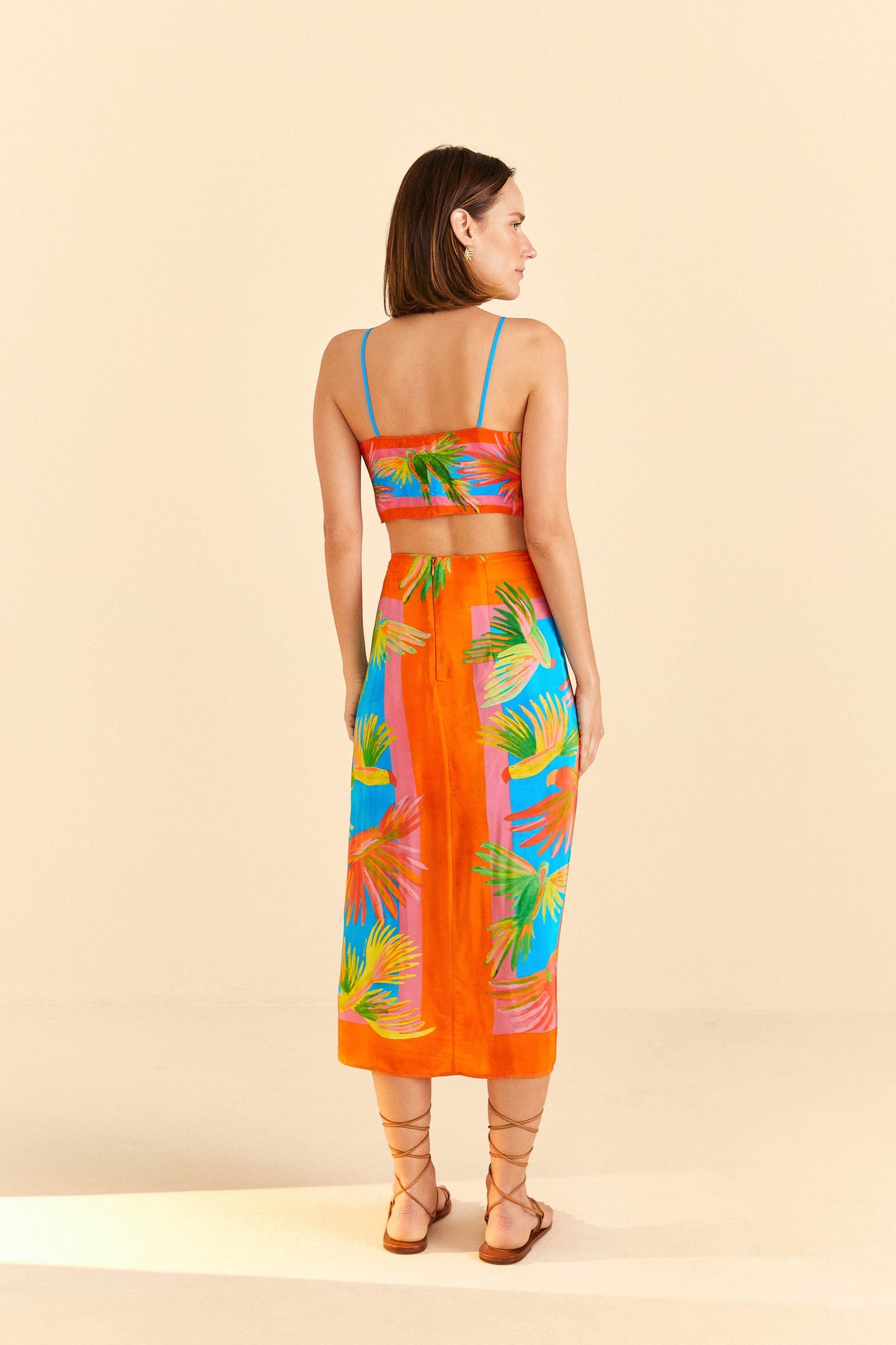 Farm Rio Painted Birds Scarf Top