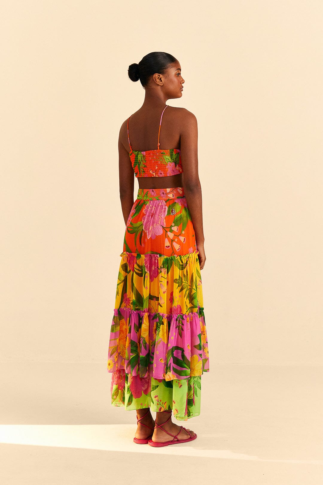 Farm Rio Mixed Romantic Garden Maxi Skirt