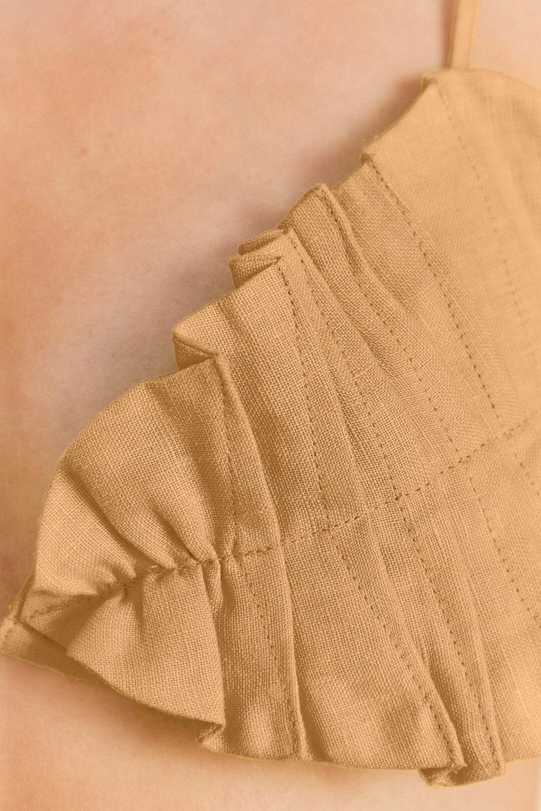 Farm Rio Beige Leaf Crop Top