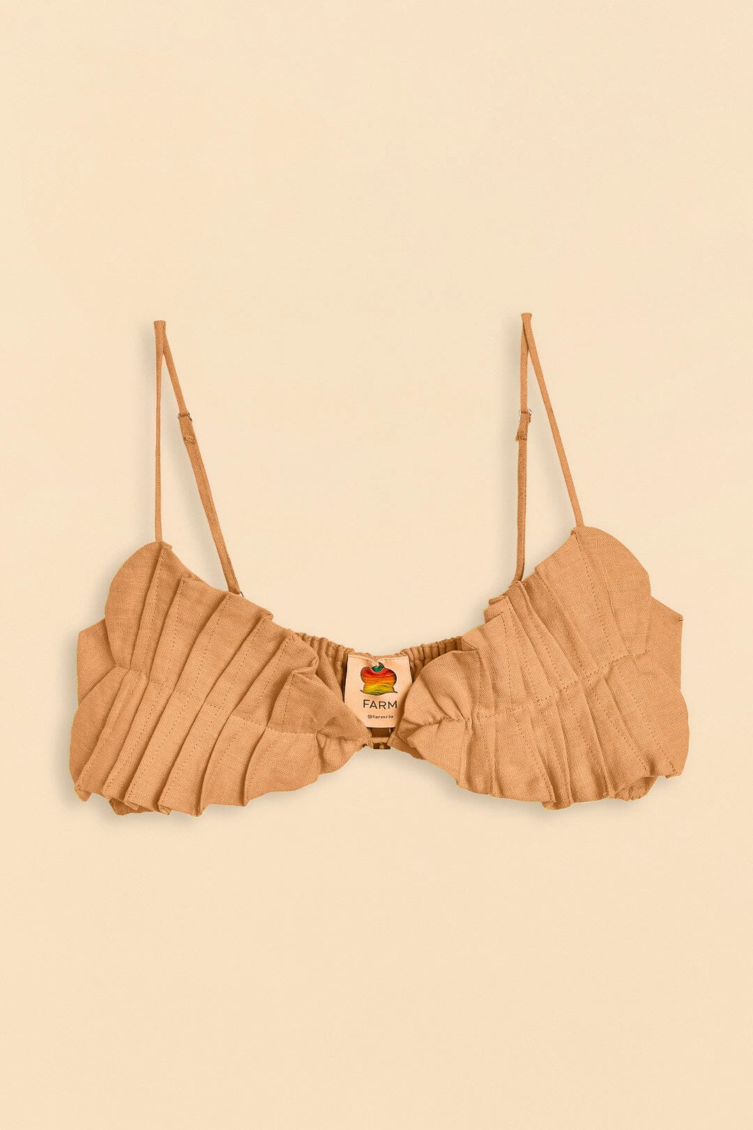 Farm Rio Beige Leaf Crop Top