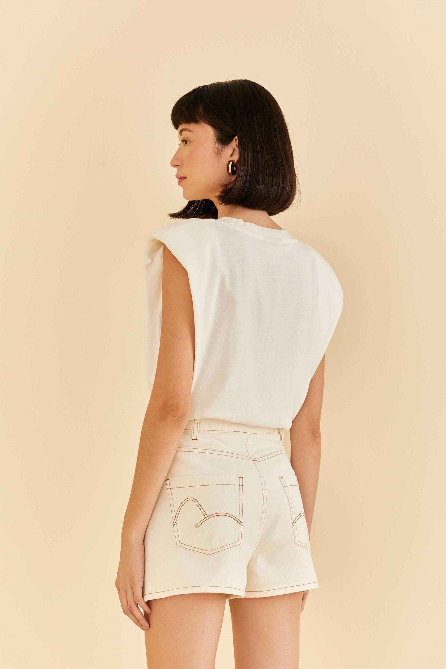 Farm Rio Embroidered Floral Twill Shorts