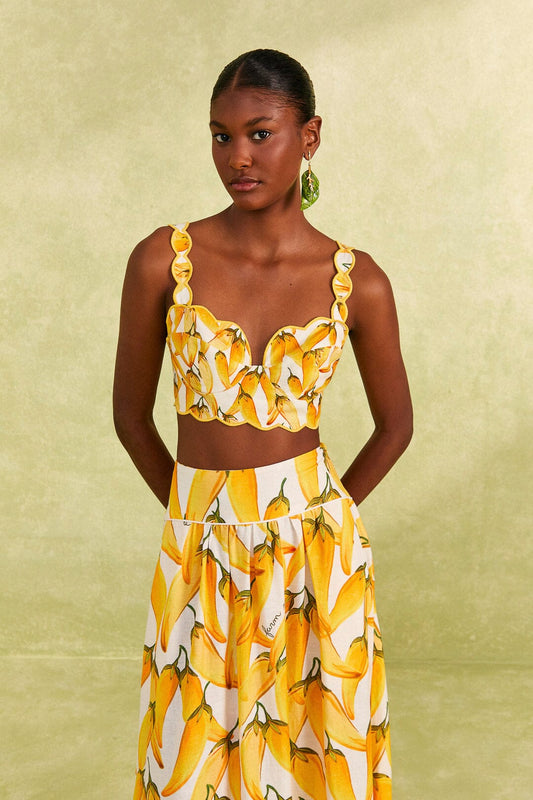 Farm Rio Off-White Peppers Top