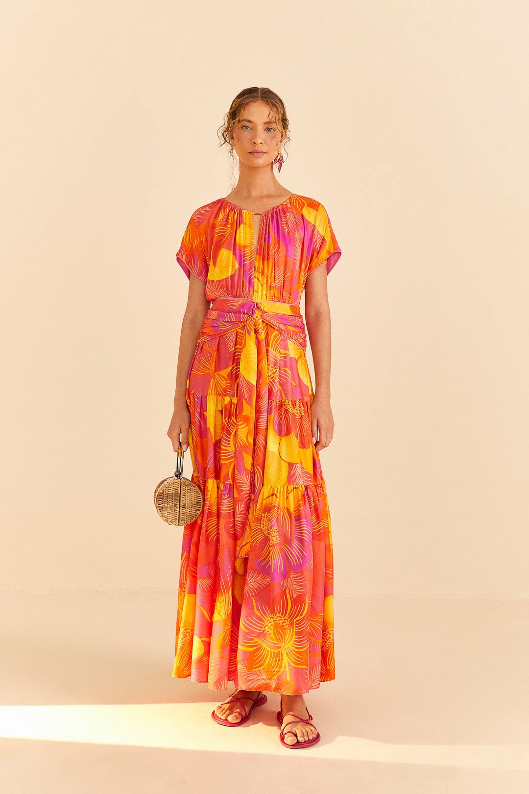 Farm Rio Summer Garden Ombre Lenzing™ Ecovero™ Viscose Maxi Dress