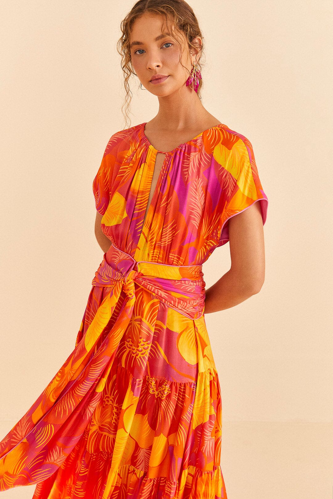 Farm Rio Summer Garden Ombre Lenzing™ Ecovero™ Viscose Maxi Dress