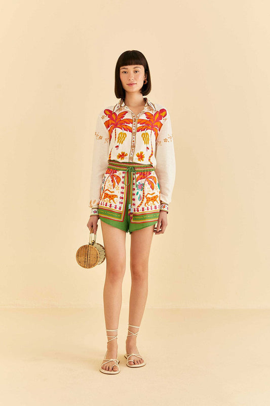 Farm Rio Green Tropical Life Shorts