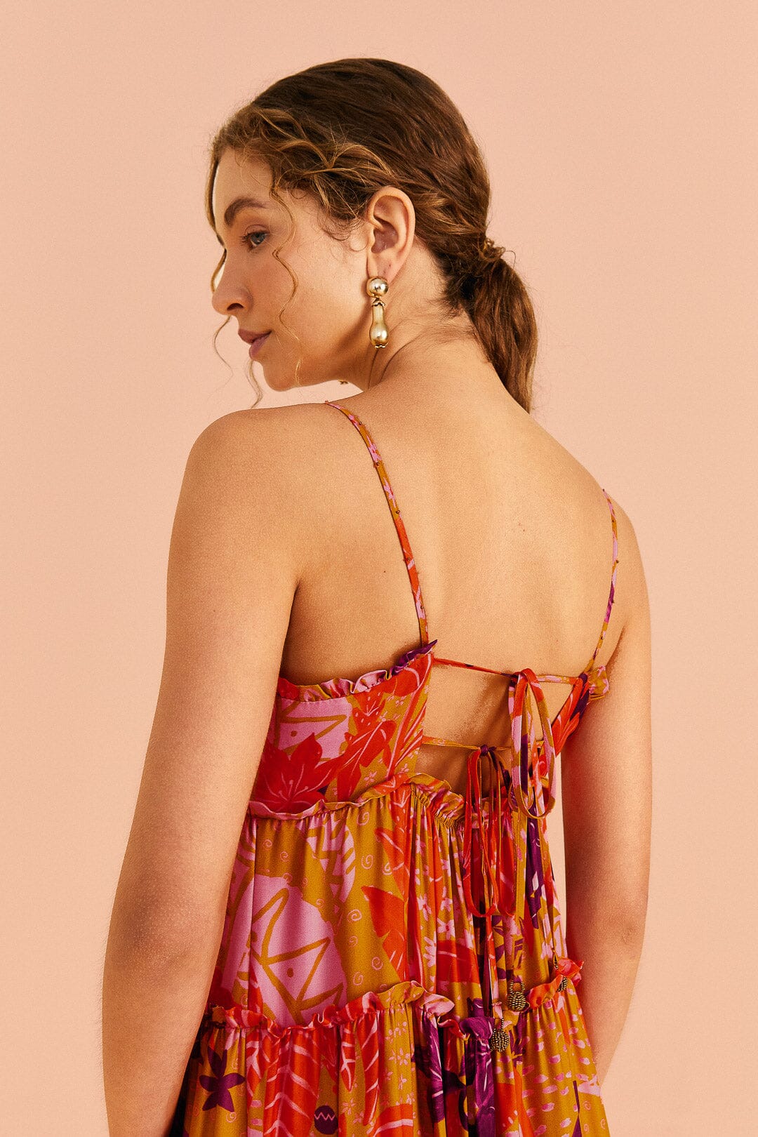 Farm Rio Beige Jungle Panther Lenzing™ Ecovero™ Viscose Maxi Dress