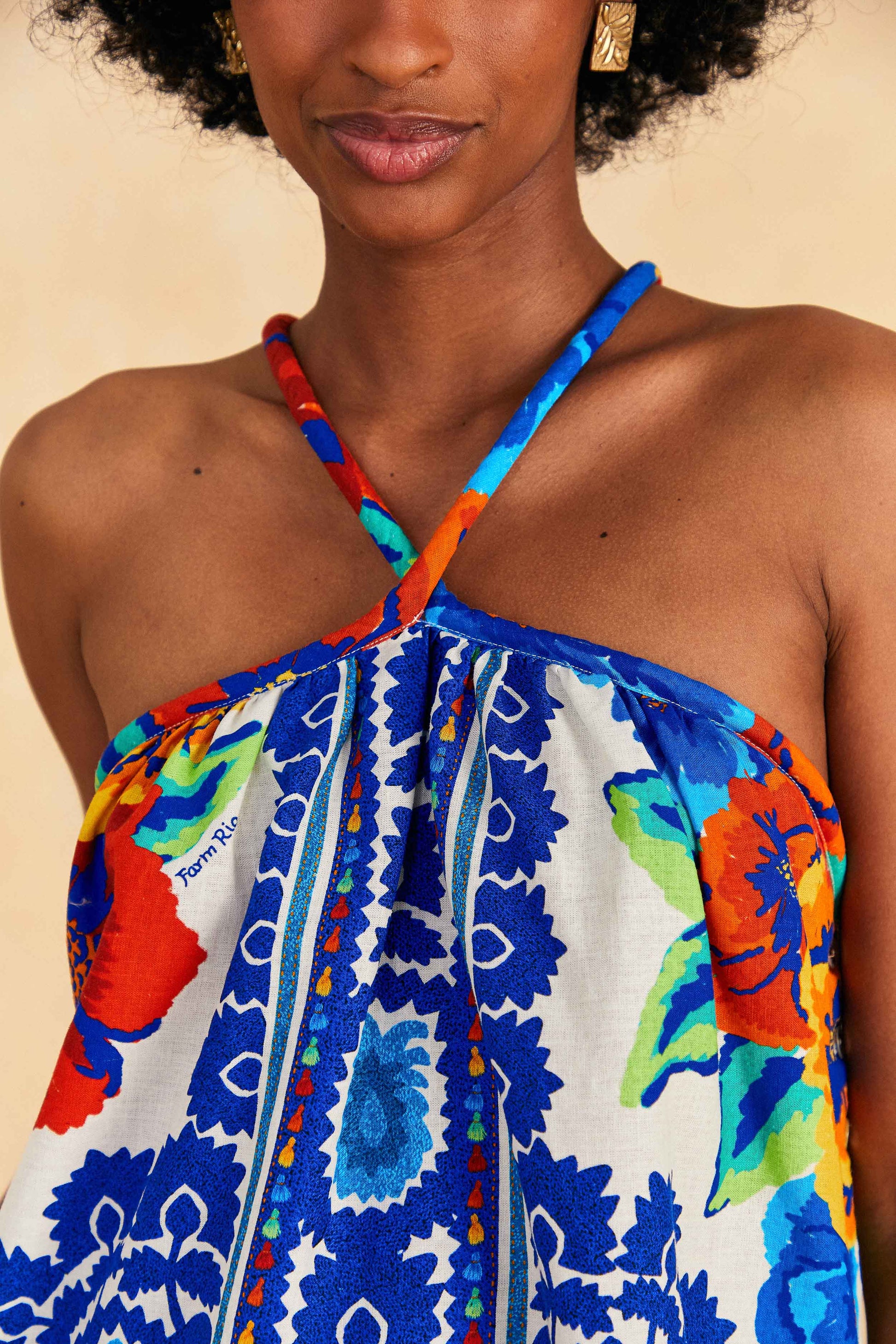 Farm Rio Off-White Flower Tapestry Blouse