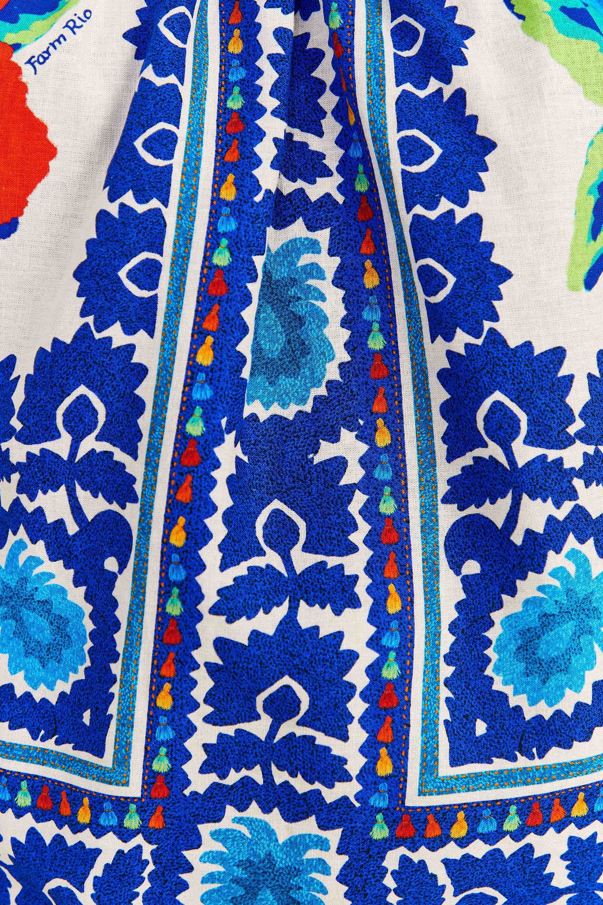 Farm Rio Off-White Flower Tapestry Blouse