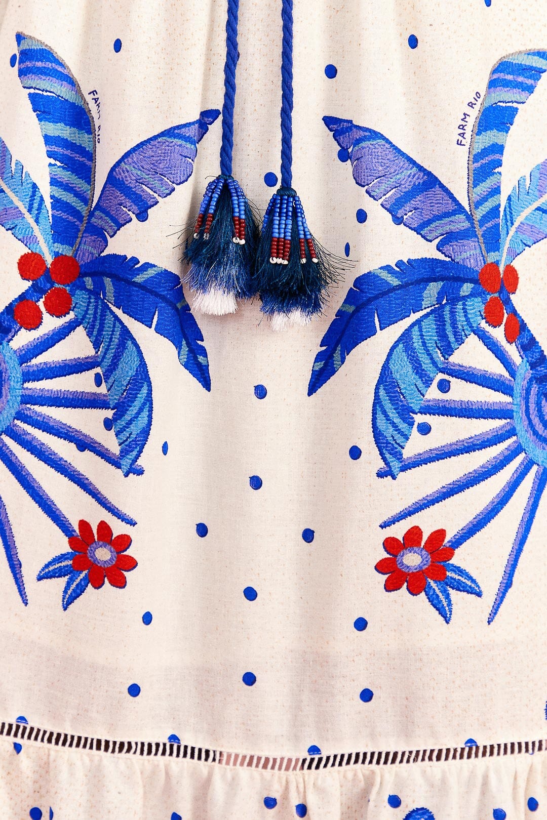 Farm Rio Off-White Jungle Chic Midi Dress