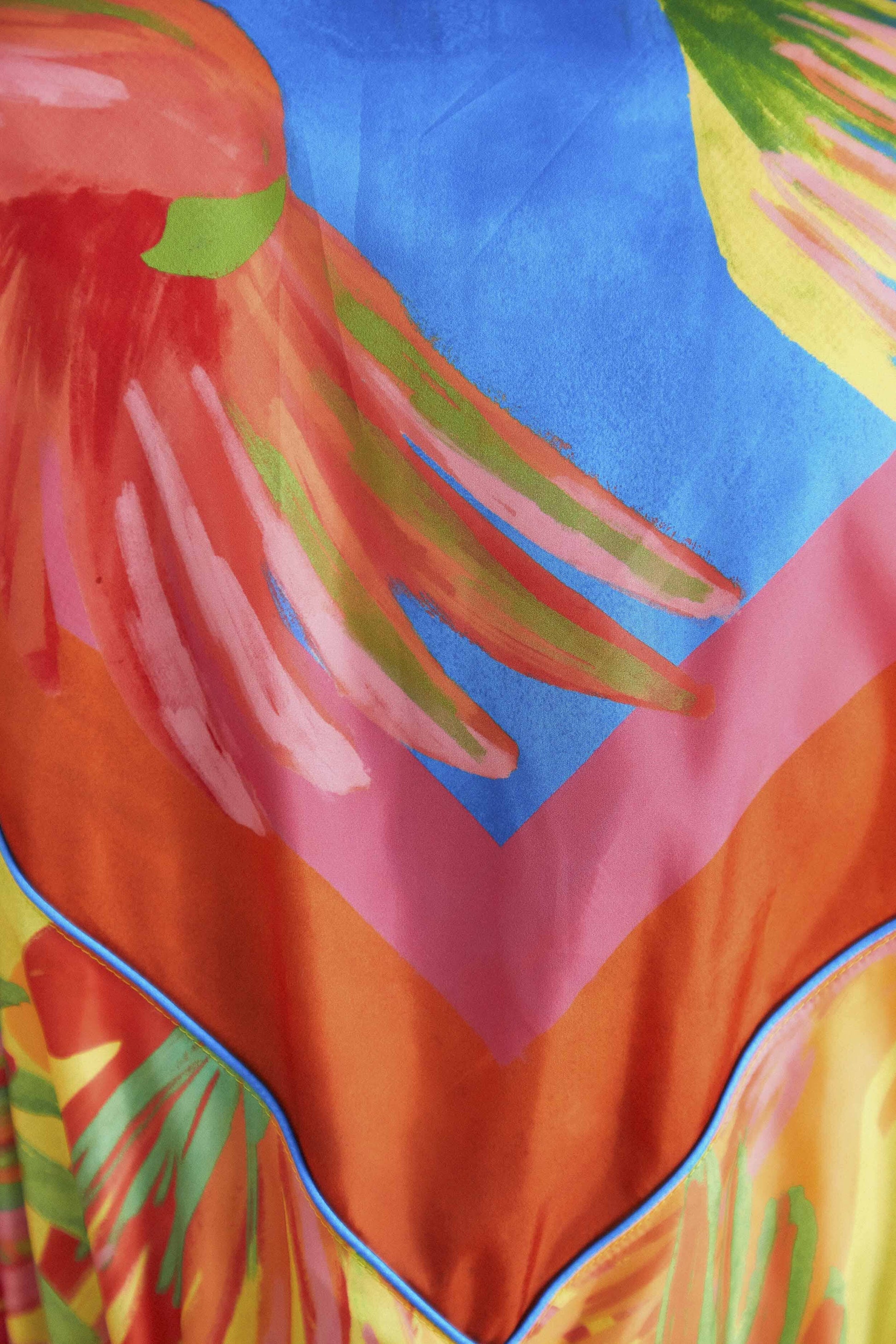 Farm Rio Mixed Painted Birds Windbreaker