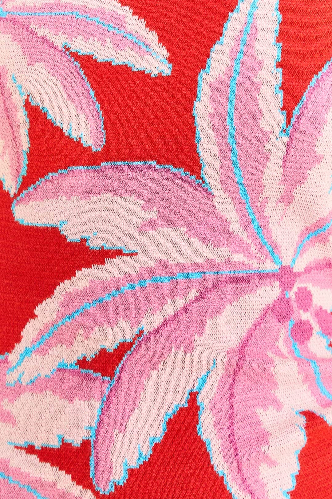 Farm Rio Red Coconut Tree Knit Dress
