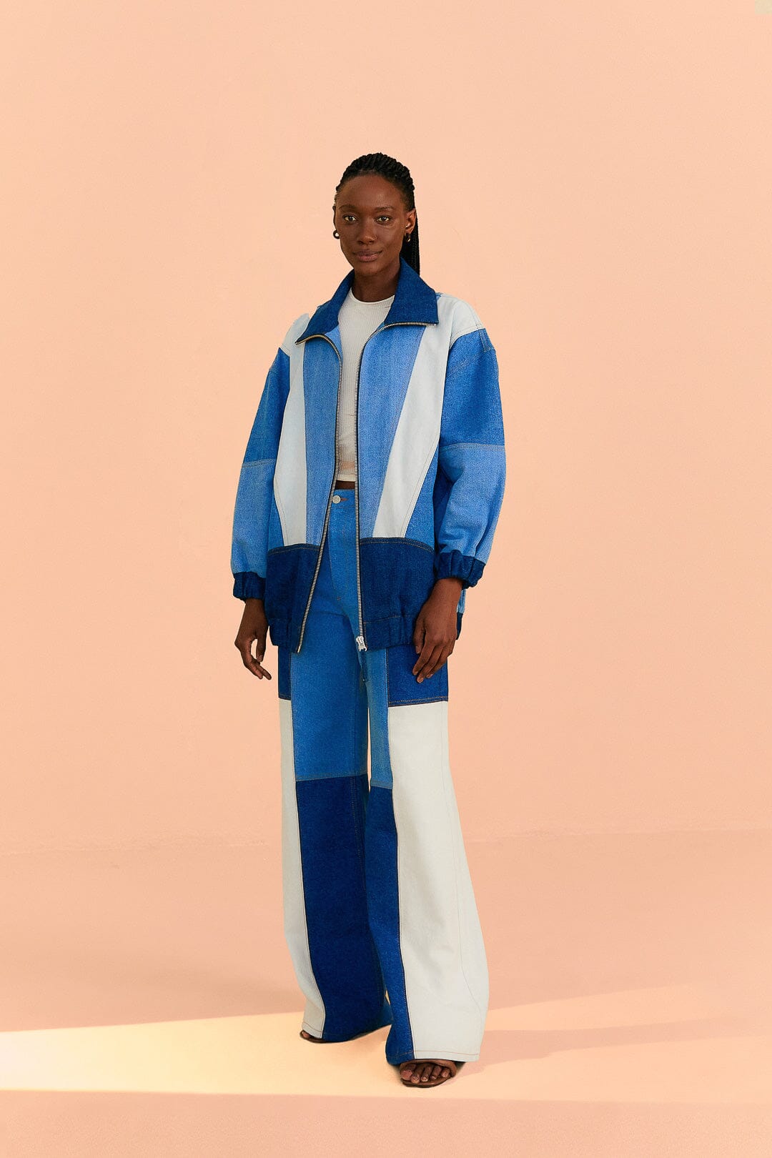 Farm Rio Patchwork Denim Jacket
