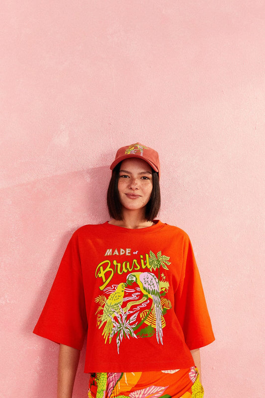 Farm Rio Red Brasil Organic Cotton T-Shirt