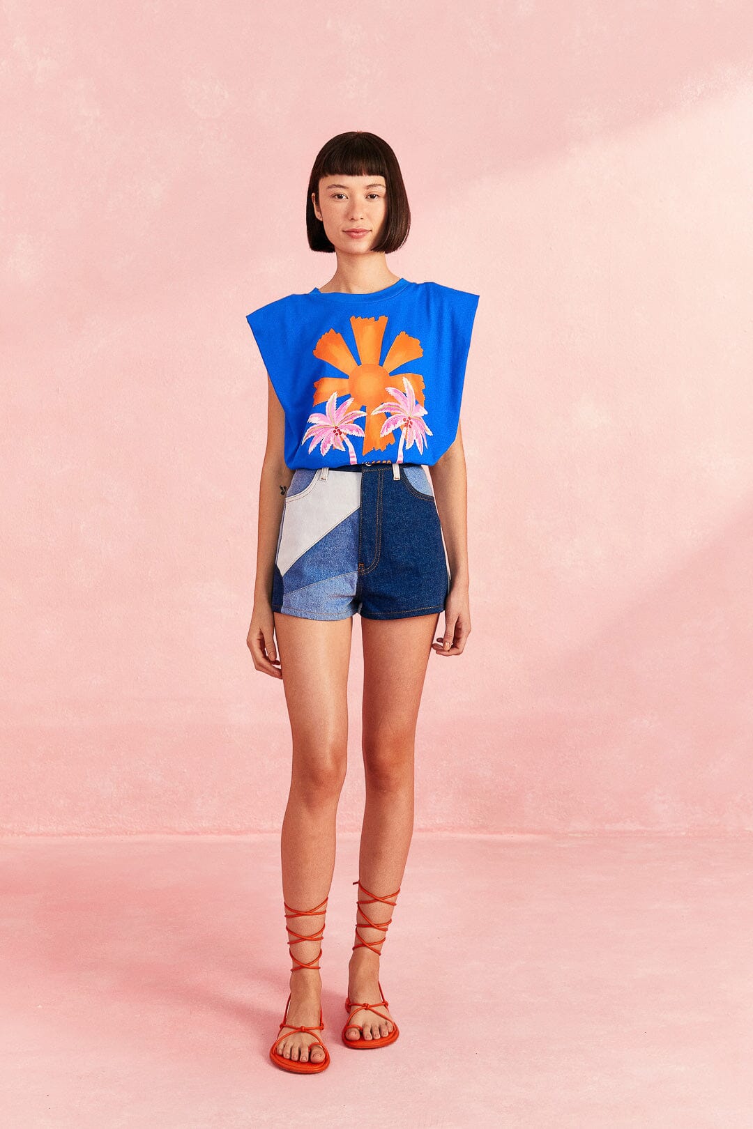 Farm Rio Blue Kissed By The Sun Organic Cotton T-Shirt
