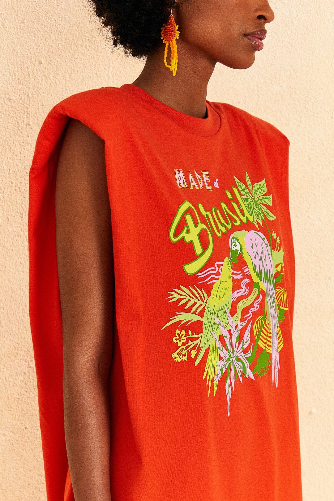 Farm Rio Red Brasil Mini T-Shirt Dress