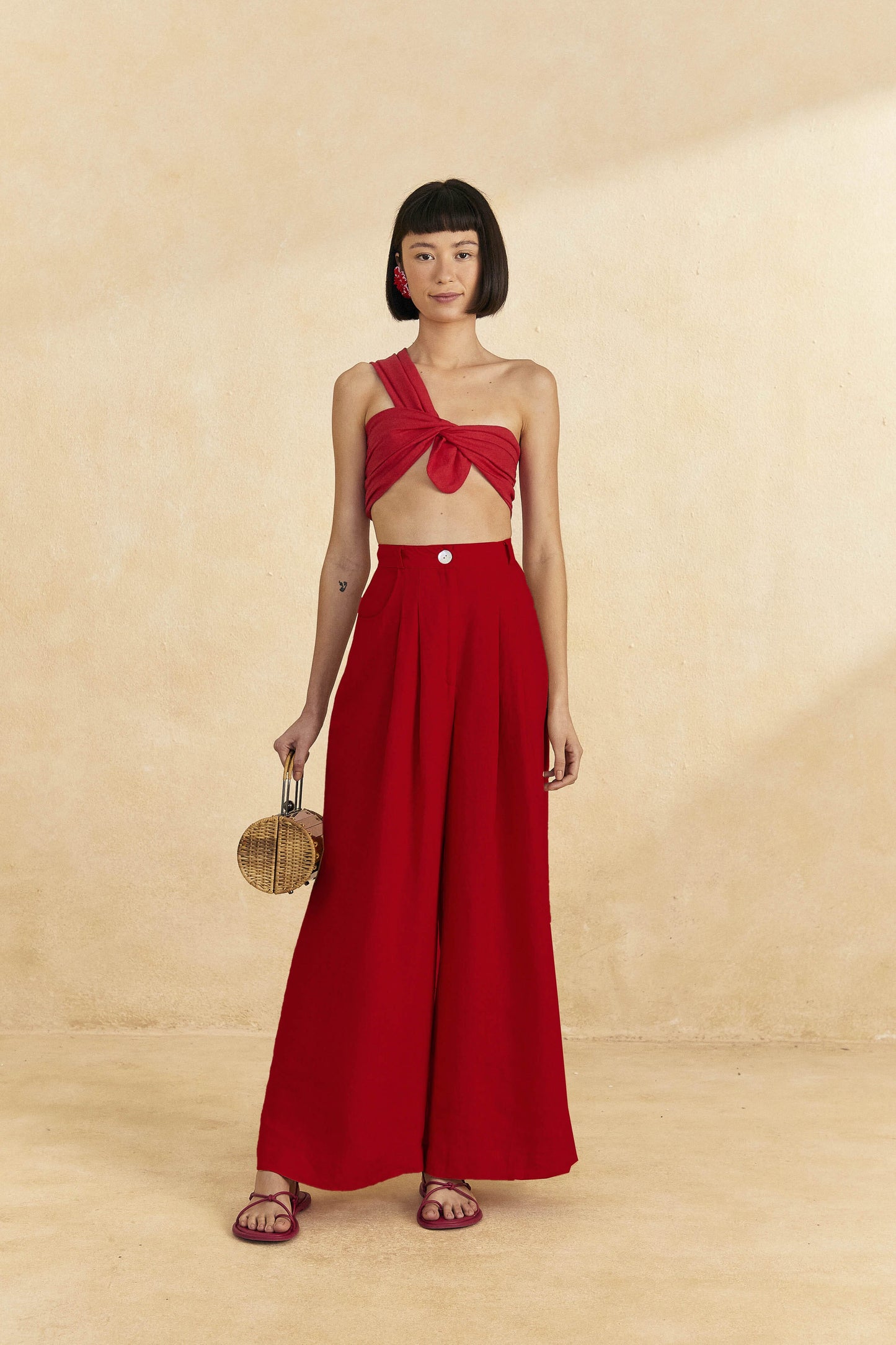 Farm Rio Red Twisted Top