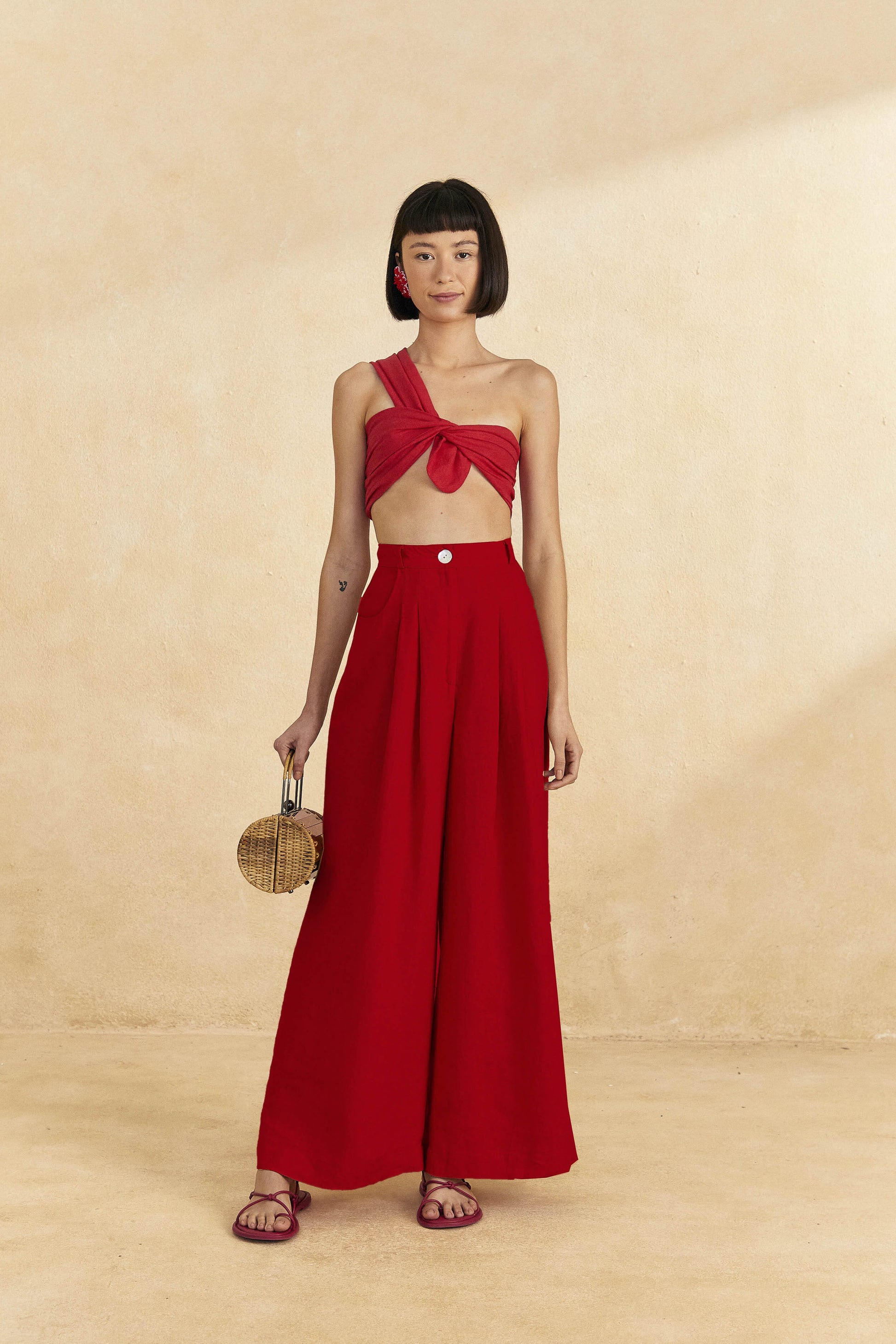 Farm Rio Red Twisted Top