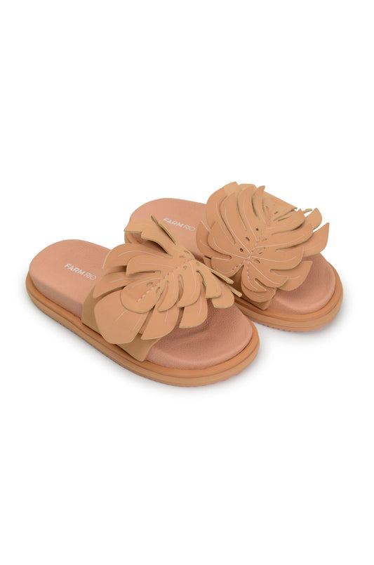 Farm Rio Straw Monstera Anatomic Slide Sandal