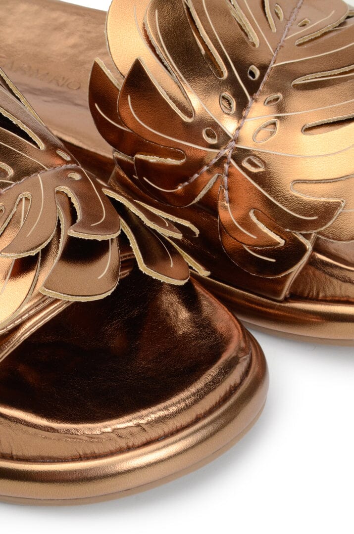 Farm Rio Bronze Monstera Anatomic Slide Sandal