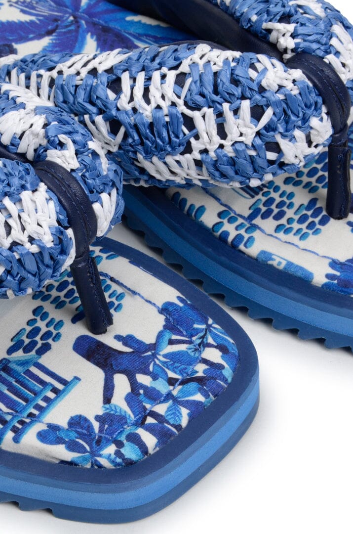 Farm Rio Sweet Rio Raffia Puffy Flip Flop