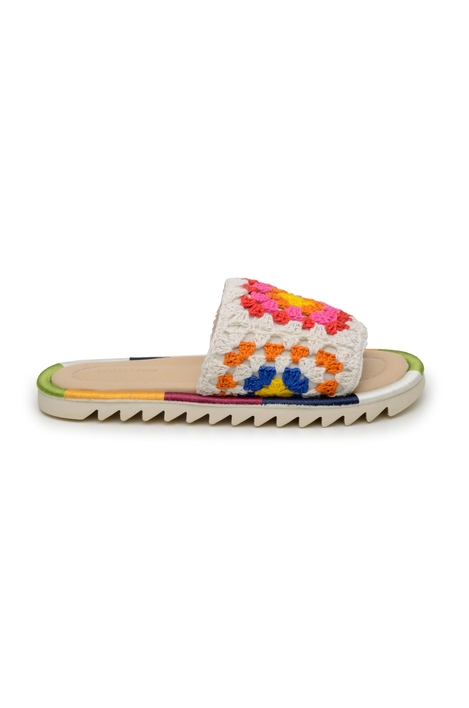 Farm Rio Off-White Crochet Slide Sandal