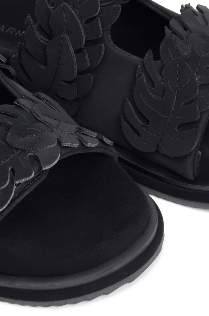 Farm Rio Black Mini Monstera Anatomic Slide Sandal