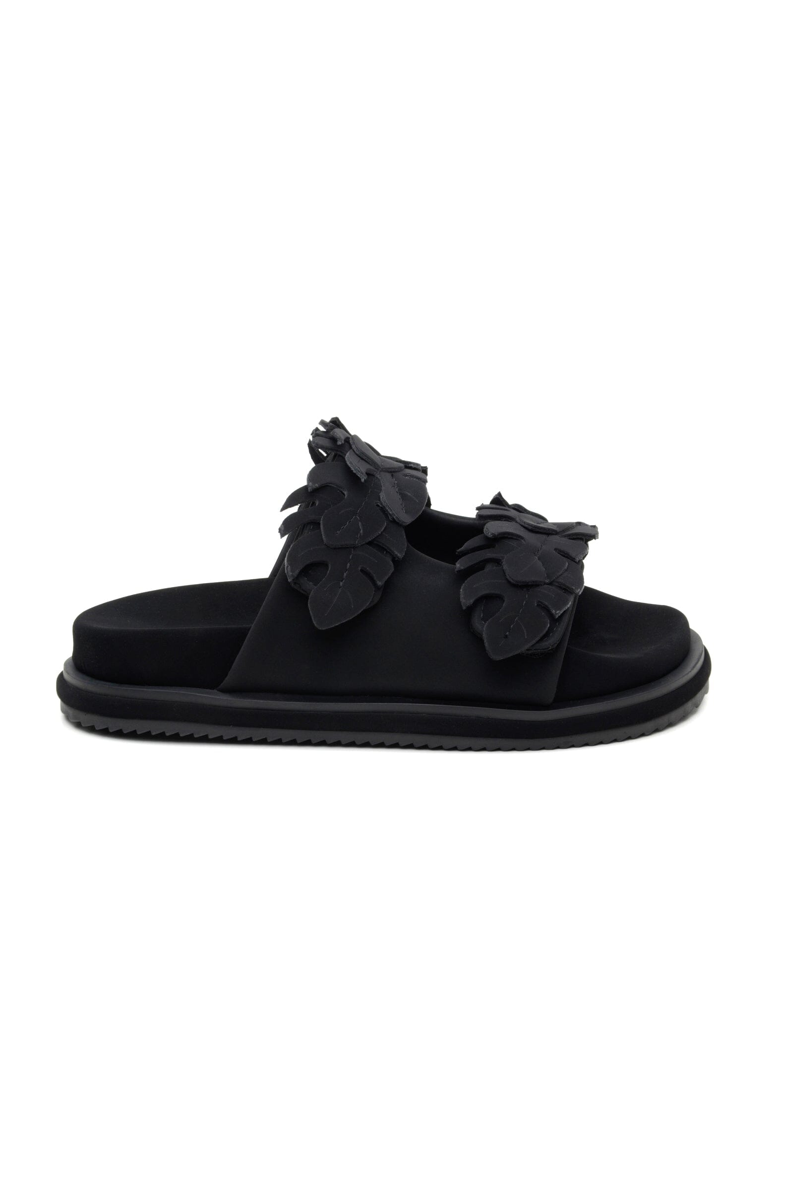 Farm Rio Black Mini Monstera Anatomic Slide Sandal