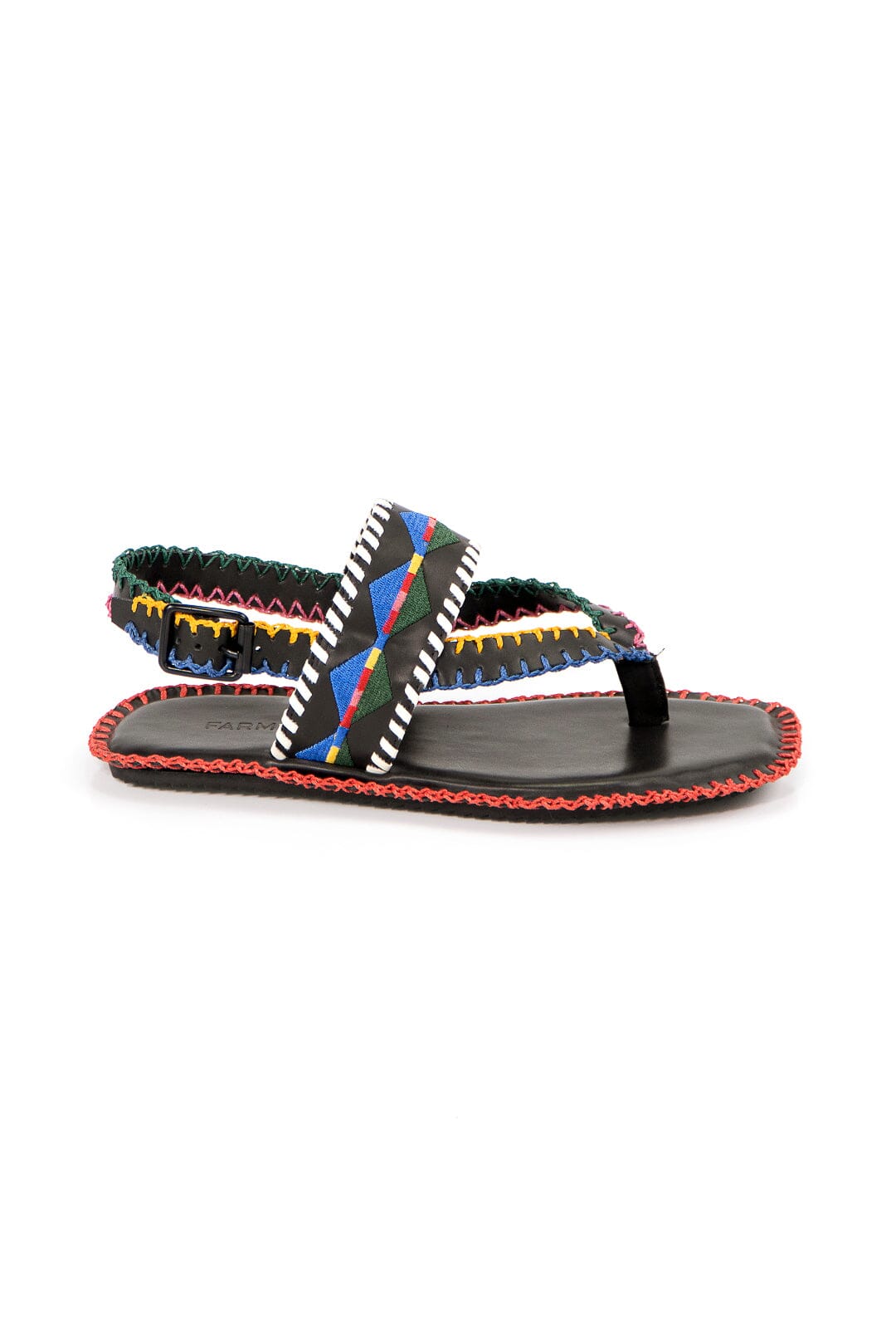 Farm Rio Colorful Embroidered Flat Sandal