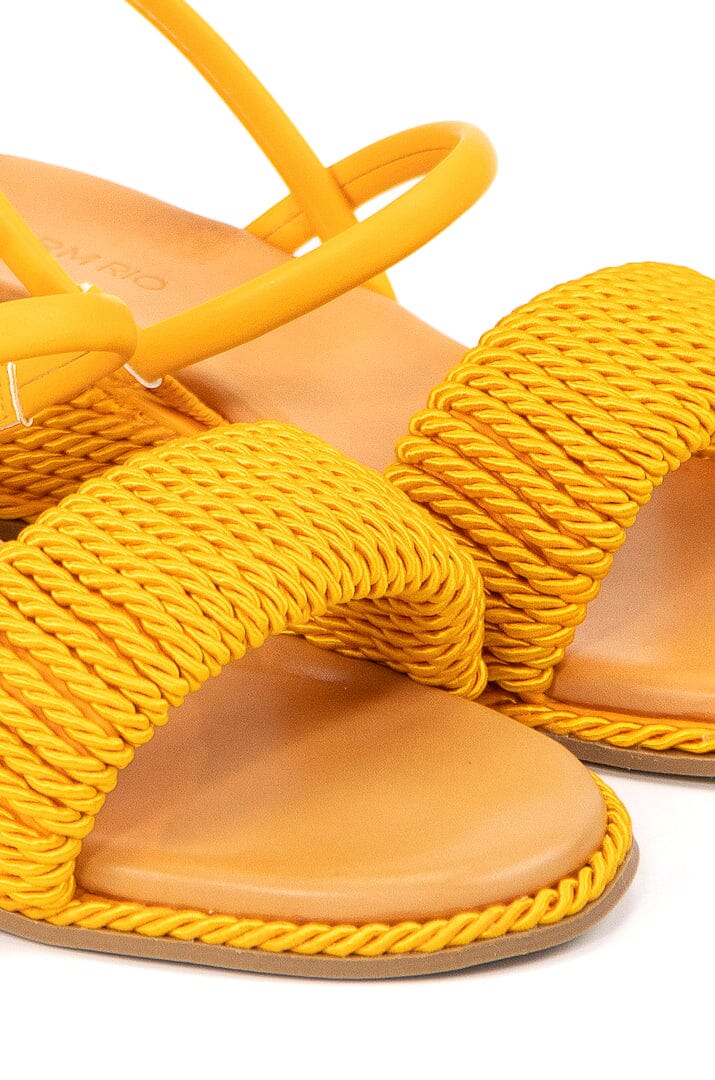 Farm Rio Yellow Wedge Espadrille Sandal