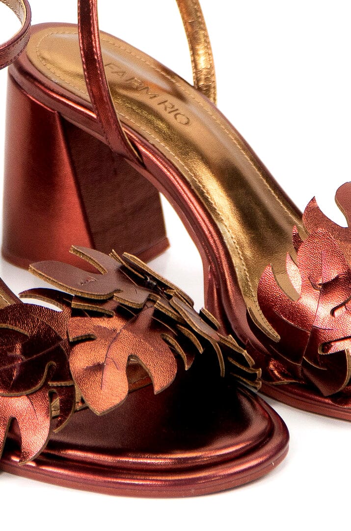 Farm Rio Marsala Monstera Mid Heel Sandal
