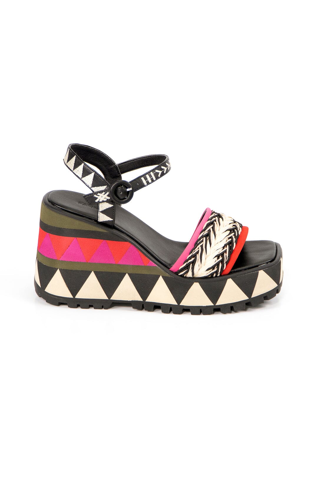 Farm Rio Colorful Graphic Platform Sandal