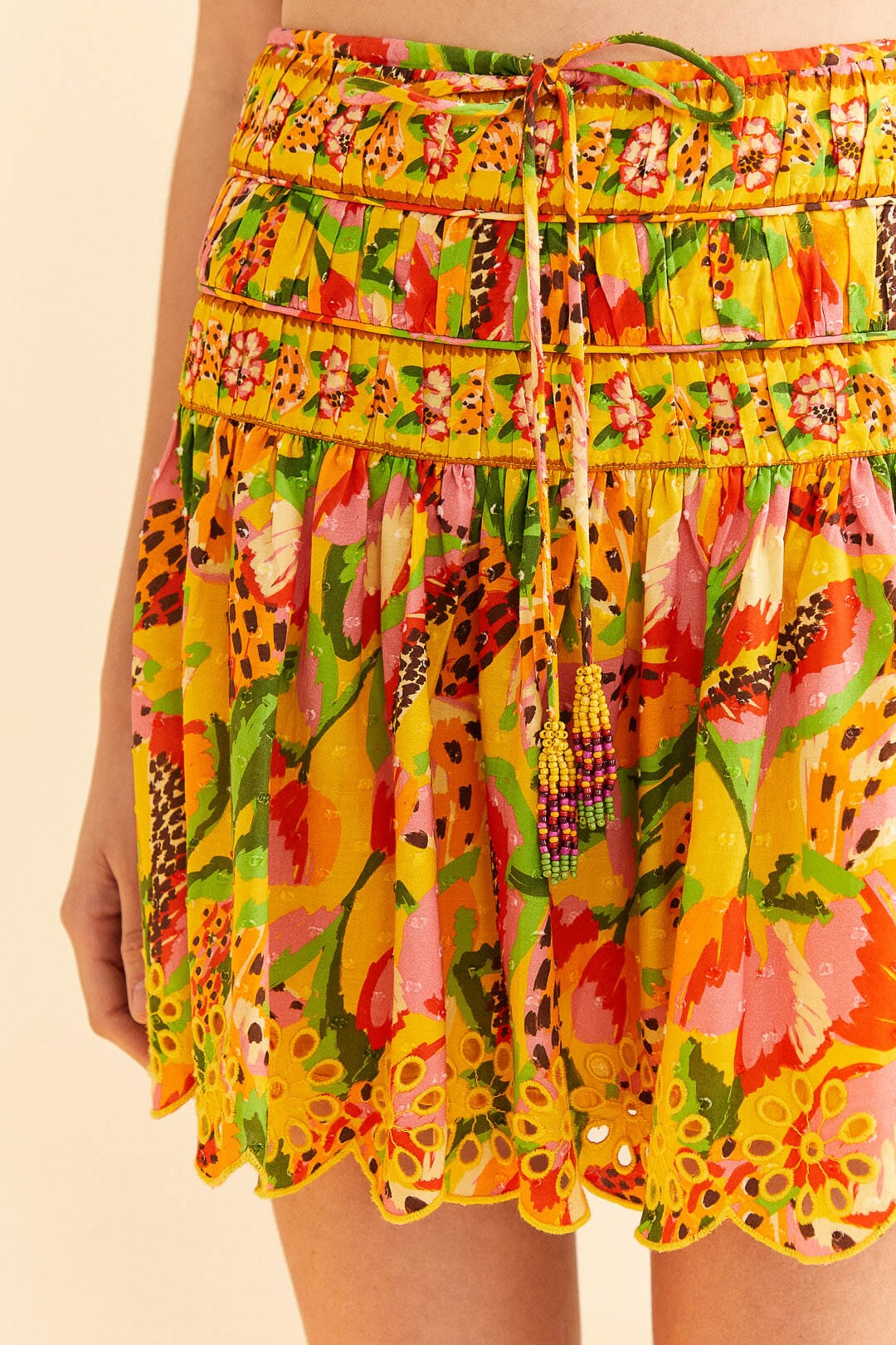Farm Rio Yellow Fruits Paradise Mini Skirt