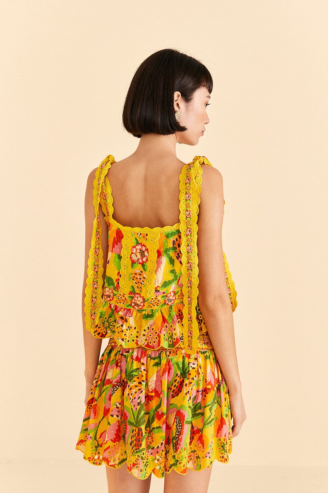 Farm Rio Yellow Fruits Paradise Mini Skirt