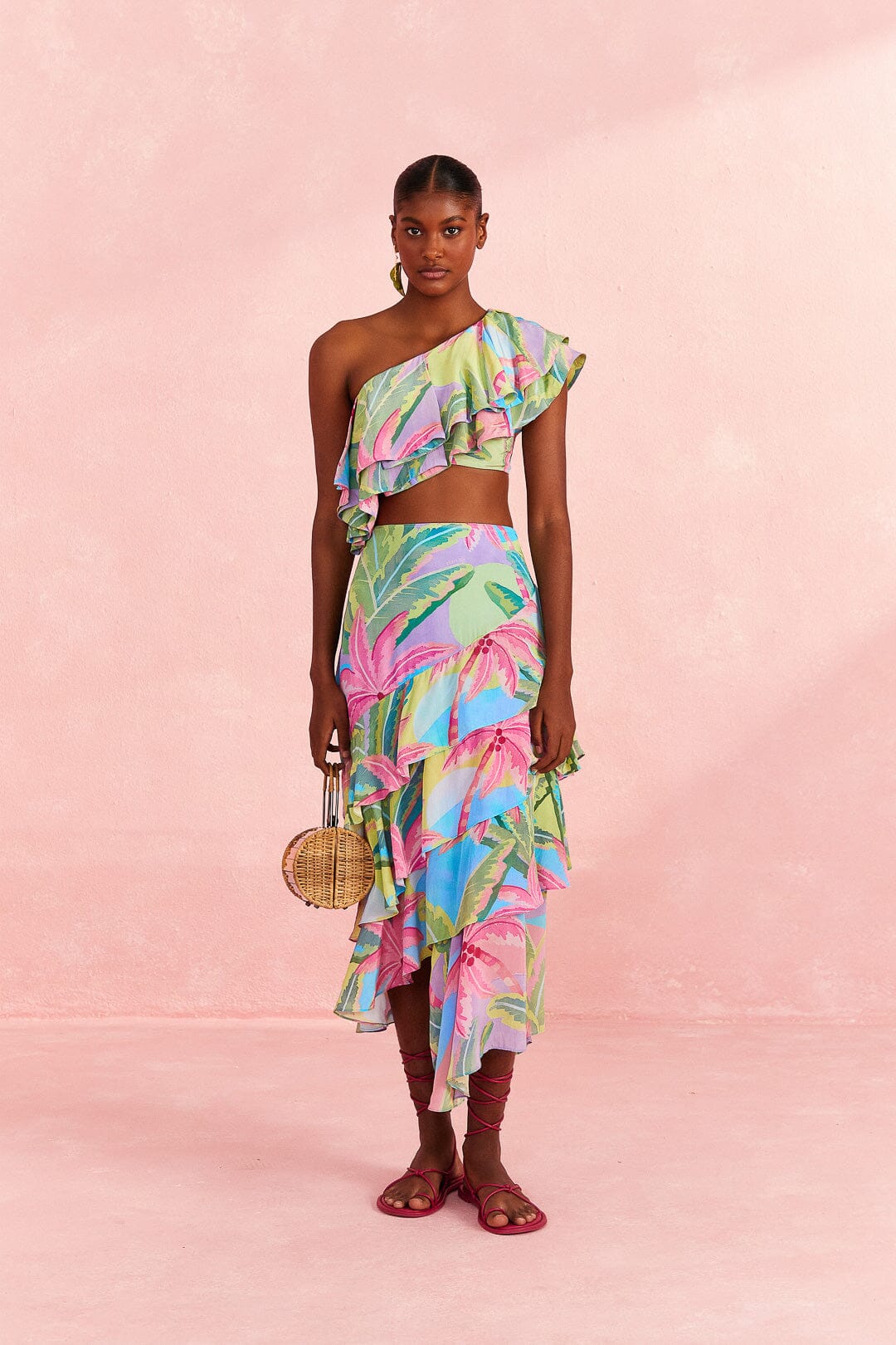 Farm Rio Beach Vibe One Shoulder Top