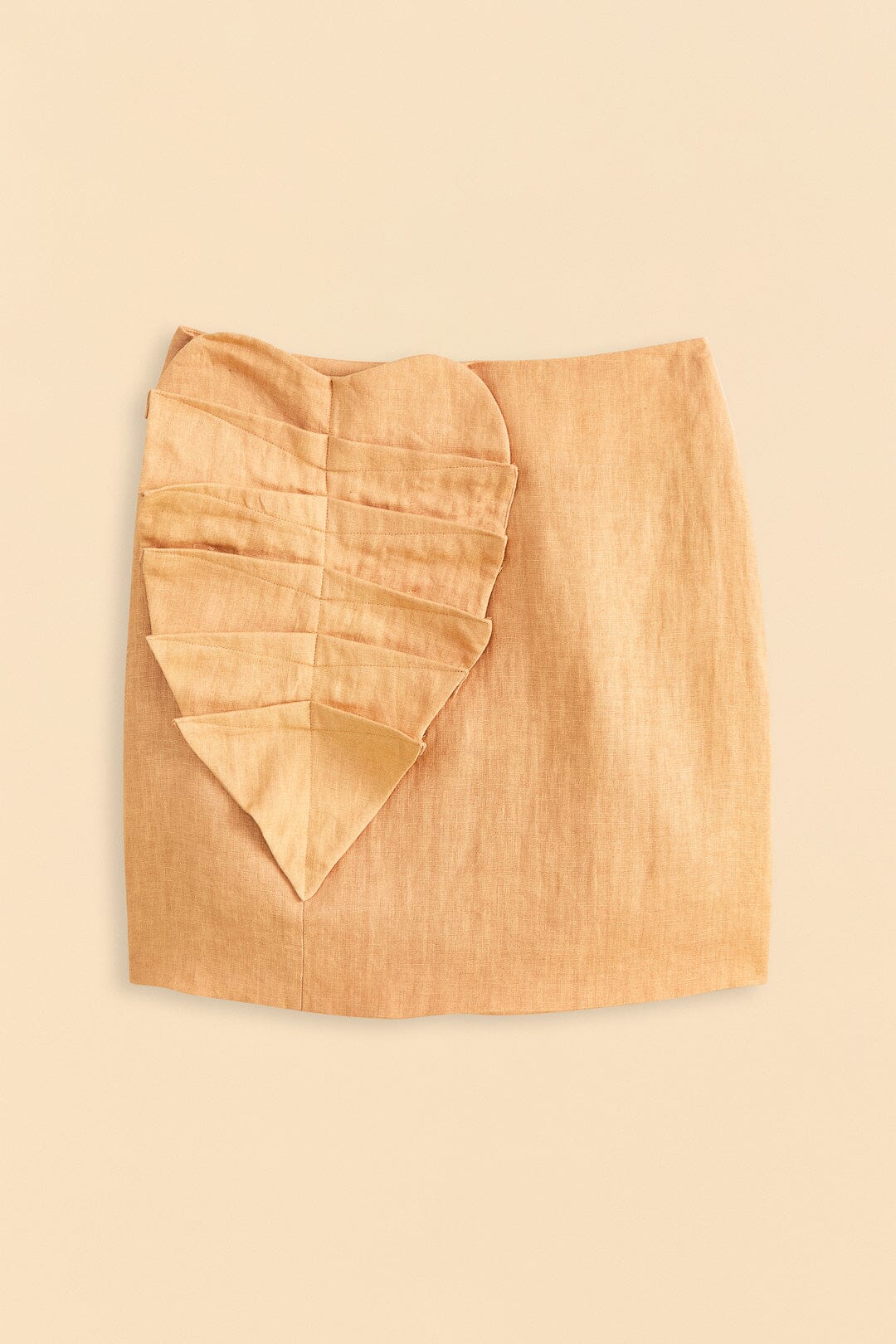 Farm Rio Beige Leaf Organic Cotton Mini Skirt
