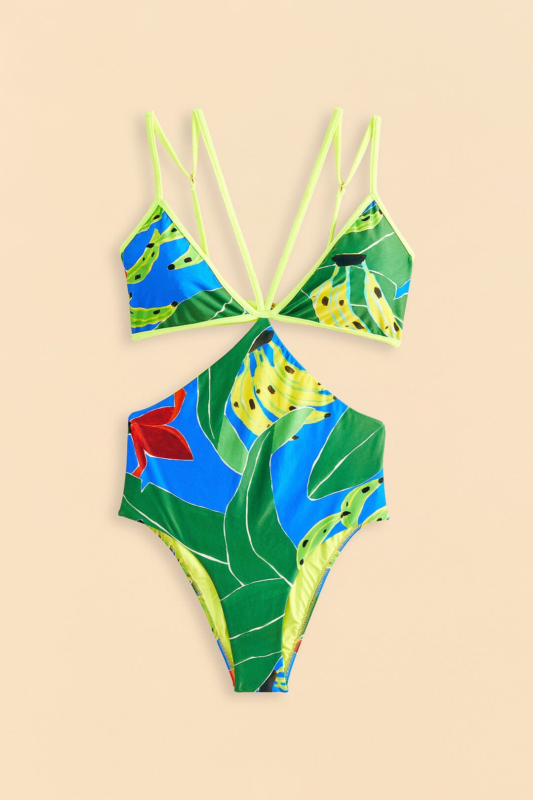 Farm Rio Blue Banana Leaves One-piece Swimsuit