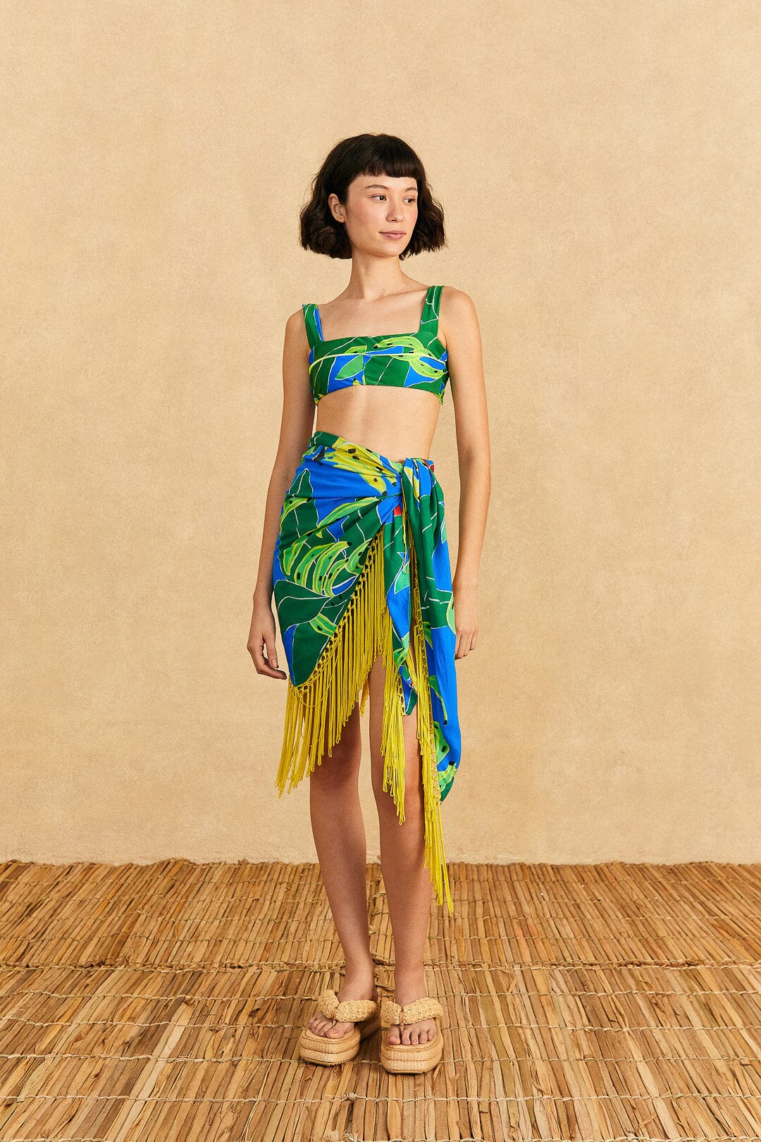 Farm Rio Blue Banana Leaves Sarong