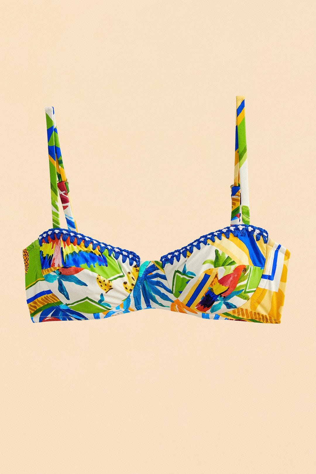 Farm Rio Bahia Mixed Scarves Underwire Bikini Top