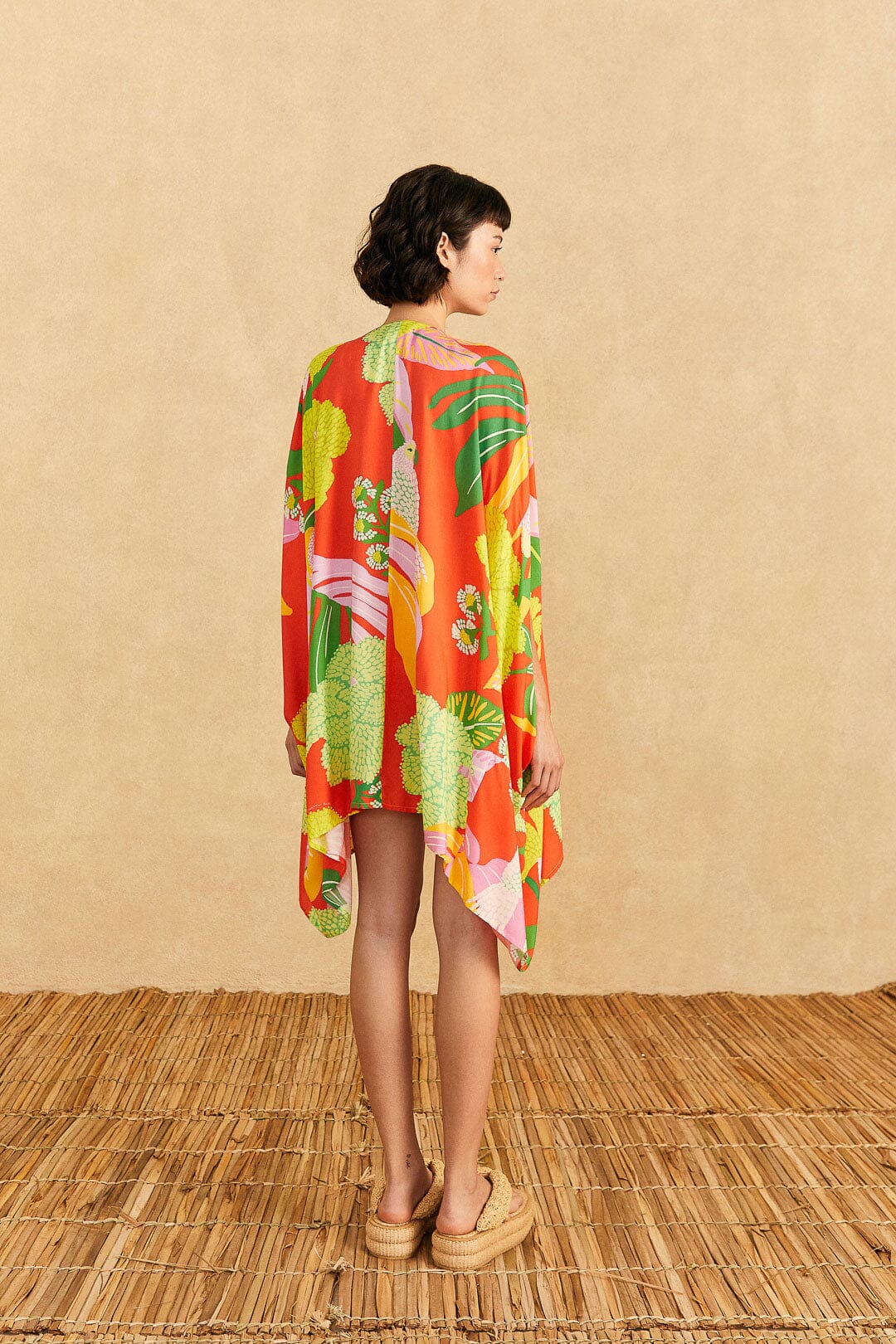 Farm Rio Red Neon Floral Kimono