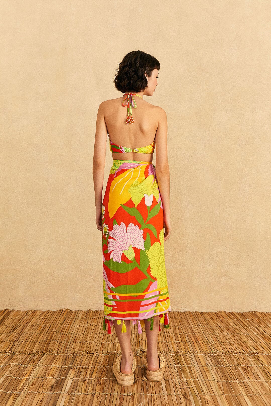 Farm Rio Red Neon Floral Sarong