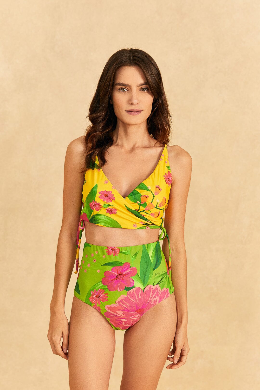 Farm Rio Romantic Garden Double One-Piece Swimsuit