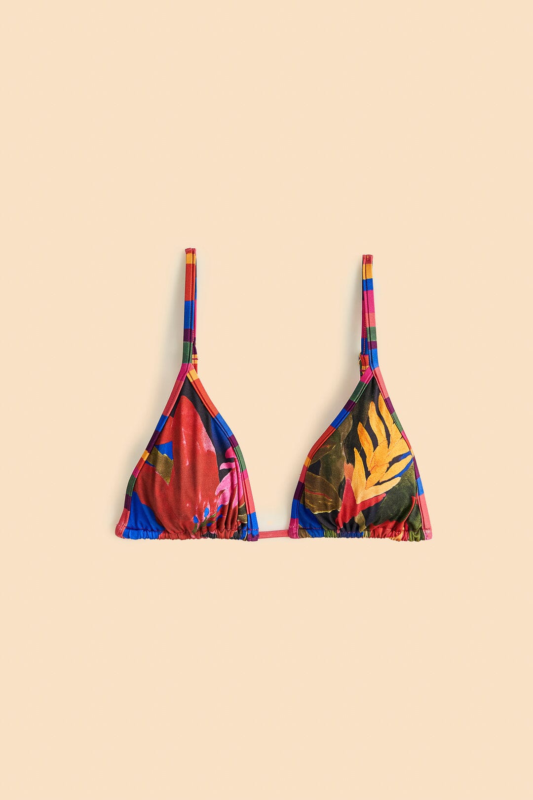 Farm Rio Blue Floral Tropical & Colorful Stripes Bikini Bottom